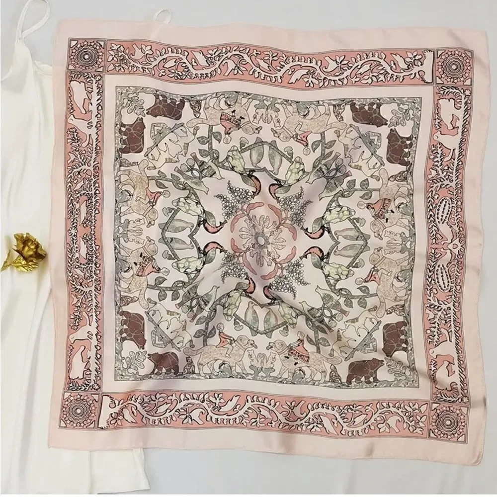 Pink Animals Silky Scarf
